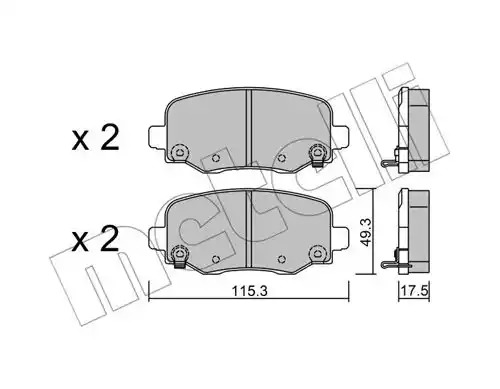 Комплект тормозных колодок METELLI 22-1002-0 (25734, 25735)