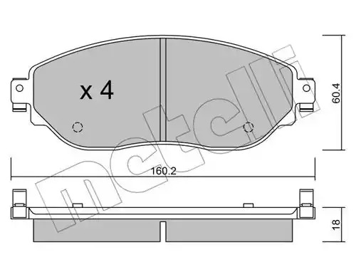 Комплект тормозных колодок METELLI 22-1003-0 (22087)