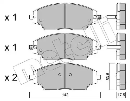 Комплект тормозных колодок METELLI 22-1008-0 (25722, 25723, 25724)