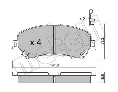 Комплект тормозных колодок METELLI 22-1010-0 (22065)