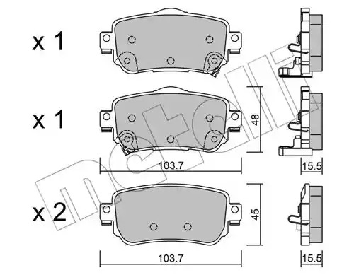 Комплект тормозных колодок METELLI 22-1011-0 (25965, 25966, 25967)