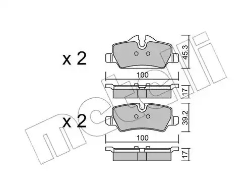 Комплект тормозных колодок METELLI 22-1014-0 (25981, 25980)