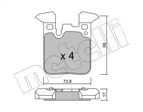 Комплект тормозных колодок METELLI 22-1016-0 (25029)