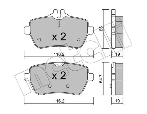 Комплект тормозных колодок METELLI 22-1022-0 (25711, 25072, 25071)