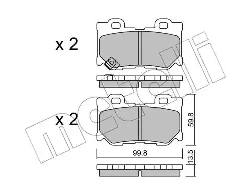 Комплект тормозных колодок METELLI 22-1030-0 (24921, 24995)