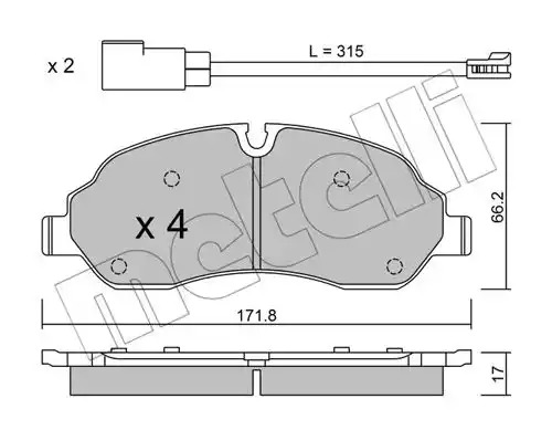 Комплект тормозных колодок METELLI 22-1032-0 (22034)