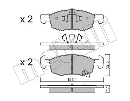 Комплект тормозных колодок METELLI 22-1034-0 (22143, 22144)