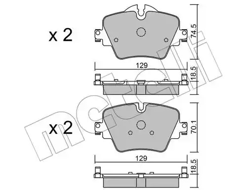 Комплект тормозных колодок METELLI 22-1037-0 (25617, 25618)