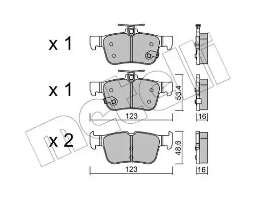 Комплект тормозных колодок METELLI 22-1040-0 (25864, 25865)