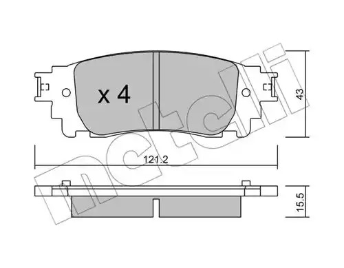 Комплект тормозных колодок METELLI 22-1041-0 (22153)