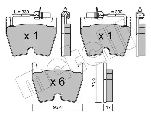 Комплект тормозных колодок METELLI 22-1043-0 (23751, 24888)