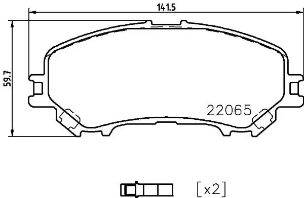 Комплект тормозных колодок HELLA PAGID 8DB 355 021-861 (T2425, 22065)