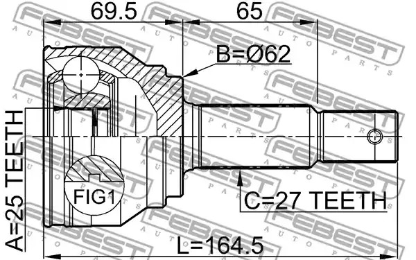 Шарнир FEBEST 2210-NSP27A48