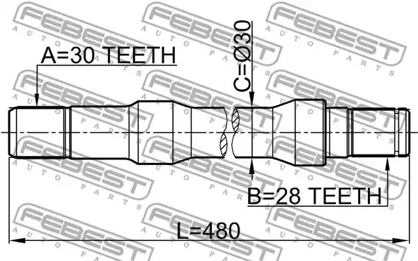 Вал FEBEST 2212-SOR