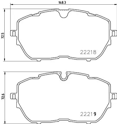 Комплект тормозных колодок TEXTAR 2221801 (22218, 22219, 22218 185  1 5)