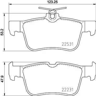 Комплект тормозных колодок TEXTAR 2253101 (22531, 22231, 8893D1833)