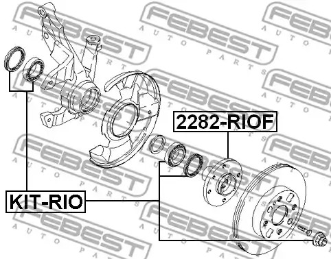 Ступица колеса FEBEST 2282-RIOF