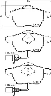 Комплект тормозных колодок HELLA PAGID 8DB 355 010-731 (T1388, 20676, 23018, 23019, 7715D840, 7764D840)