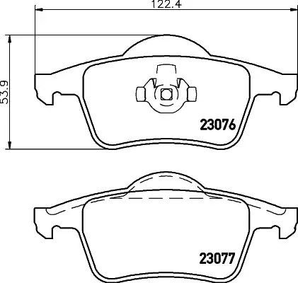 Комплект тормозных колодок HELLA PAGID 8DB 355 008-871 (T1190, 23076, 23077, 7665D795)