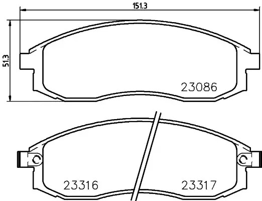 Комплект тормозных колодок HELLA PAGID 8DB 355 006-731 (T1567, 23086, 23316, 23317)