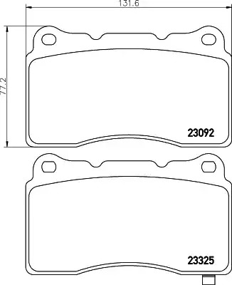 Комплект тормозных колодок HELLA PAGID 8DB 355 006-601 (T1555, 23092, 23325, 7902D1001)