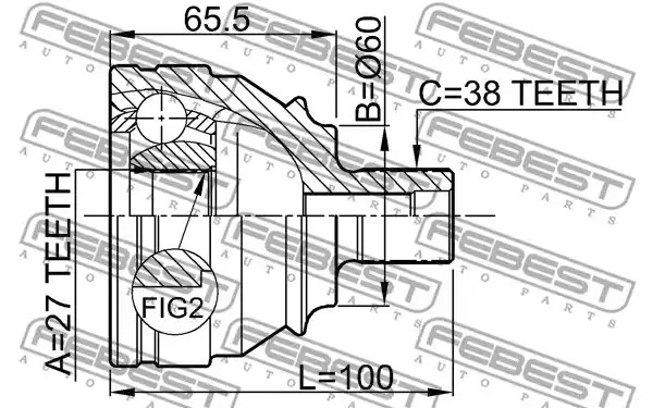 Шарнир FEBEST 2310-028