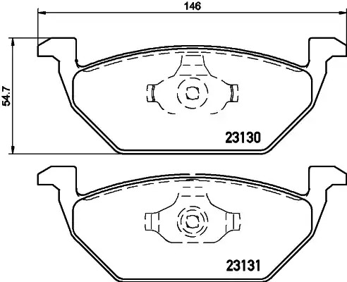 Комплект тормозных колодок HELLA PAGID 8DB 355 008-591 (T1165, 23130, 23131, 7635D768, 8760D1107, 8555D1437)