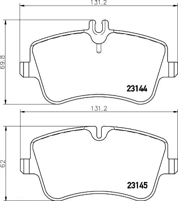 Комплект тормозных колодок HELLA PAGID 8DB 355 018-351 (T5112, 23144, 23145, 7747D872)