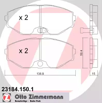 Комплект тормозных колодок ZIMMERMANN 23184.150.1 (23184, 23672)