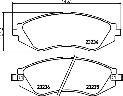 Комплект тормозных колодок HELLA PAGID 8DB 355 017-141 (T3106, 23234, 23235, 23236, 7779D902)