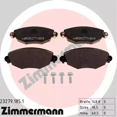 Комплект тормозных колодок ZIMMERMANN 23279.185.1 (23279)