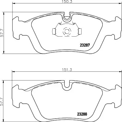 Комплект тормозных колодок HELLA PAGID 8DB 355 008-741 (T1177, 23287, 23288, 7437D558, 7649D781, 7847D781)