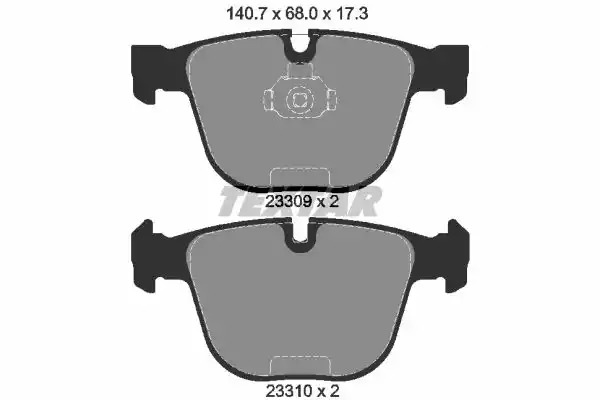 Комплект тормозных колодок TEXTAR 2330902 (23309, 23309 173  0 5, 23310, 7820D919)