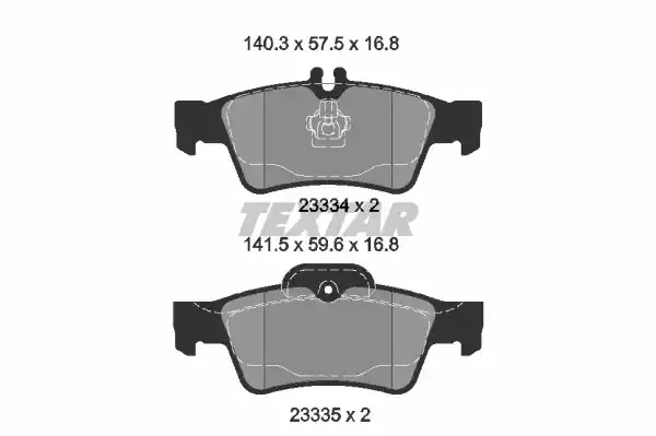 Комплект тормозных колодок TEXTAR 2333403 (23334, 23334 168  0 5, 23335, 7888D986, 8540D1424)