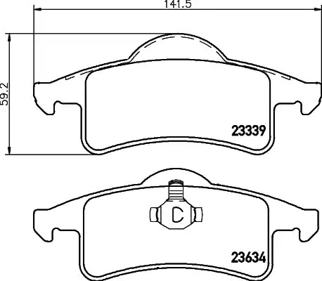 Комплект тормозных колодок HELLA PAGID 8DB 355 009-891 (T1297, 23339, 23634, 7661D791)