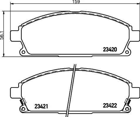 Комплект тормозных колодок HELLA PAGID 8DB 355 009-661 (T1273, 23420, 23421, 23422, 7566D691, 7566D855)