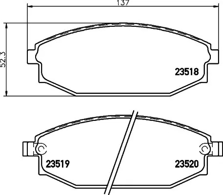 Комплект тормозных колодок HELLA PAGID 8DB 355 009-961 (T1304, 23518, 23519, 23520)