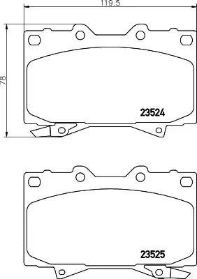 Комплект тормозных колодок HELLA PAGID 8DB 355 009-371 (T1241, 23524, 23525, 7639D772)