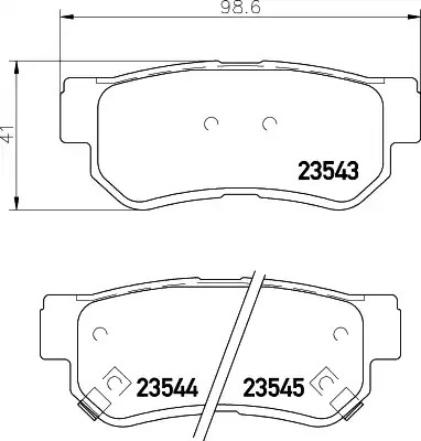 Комплект тормозных колодок HELLA PAGID 8DB 355 009-971 (T1305, 23543, 23544, 23545, 7688D813, 7688D863)