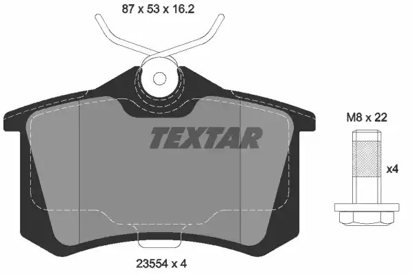 Комплект тормозных колодок TEXTAR 2355406 (20961, 23554, 23554 162  1 4)