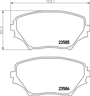 Комплект тормозных колодок HELLA PAGID 8DB 355 009-741 (T1281, 23585, 23586, 7738D862)