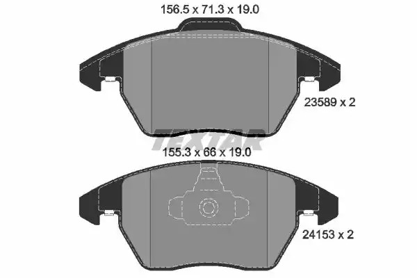 Комплект тормозных колодок TEXTAR 2358901 (23589, 23589 190  0 5, 24153, 8686D1107)