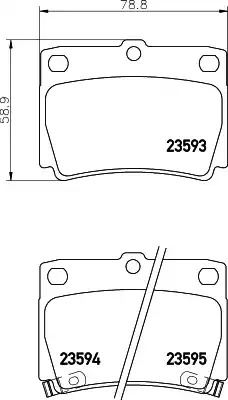 Комплект тормозных колодок HELLA PAGID 8DB 355 009-501 (T1254, 23593, 23594, 23595, 7602D733)