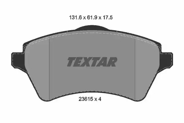 Комплект тормозных колодок TEXTAR 2361501 (23615, 23615 175  0 4, 7827D926)