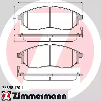 Комплект тормозных колодок ZIMMERMANN 23698.170.1 (23698)