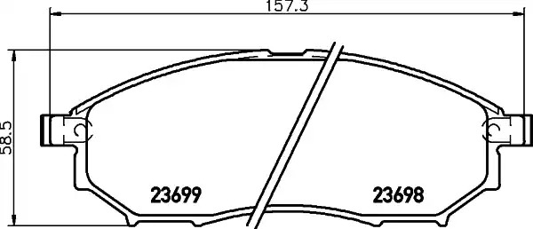 Комплект тормозных колодок HELLA PAGID 8DB 355 013-141 (T1679, 23698, 23699, 7766D888)