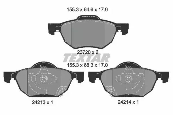 Комплект тормозных колодок TEXTAR 2372001 (23720, 23720 170  0 5, 24213, 24214)