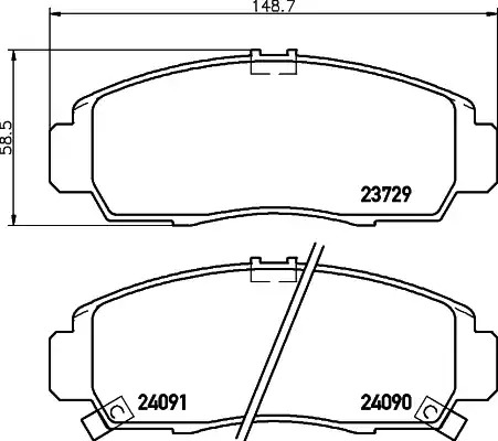 Комплект тормозных колодок HELLA PAGID 8DB 355 009-771 (T1284, 23729, 24090, 24091, 7656D787)