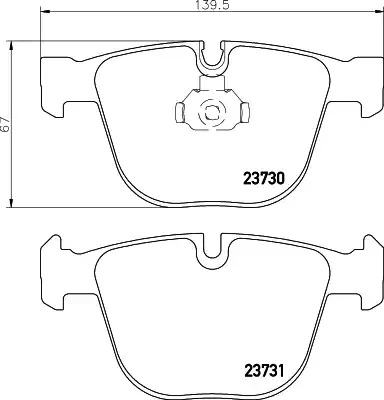 Комплект тормозных колодок HELLA PAGID 8DB 355 010-751 (T1389, 23730, 23731, 7820D919)