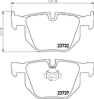 Комплект тормозных колодок HELLA PAGID 8DB 355 010-471 (T1366, 23732, 23737, 7427D1170)